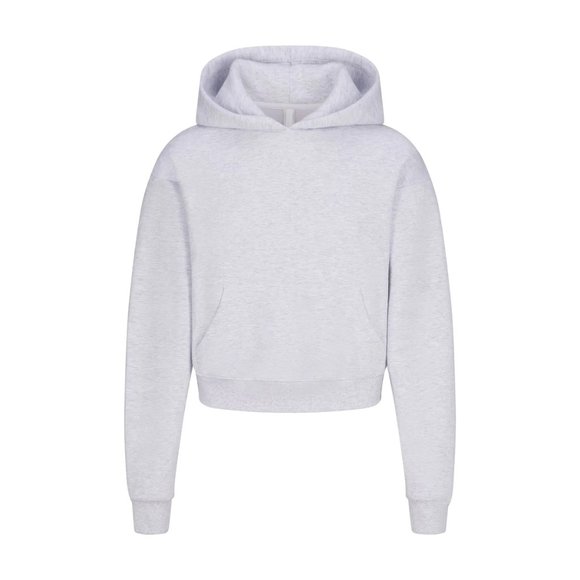 SKIMS Tops - Skims Cotton Fleece Pullover Hoodie - Light Heather Grey
